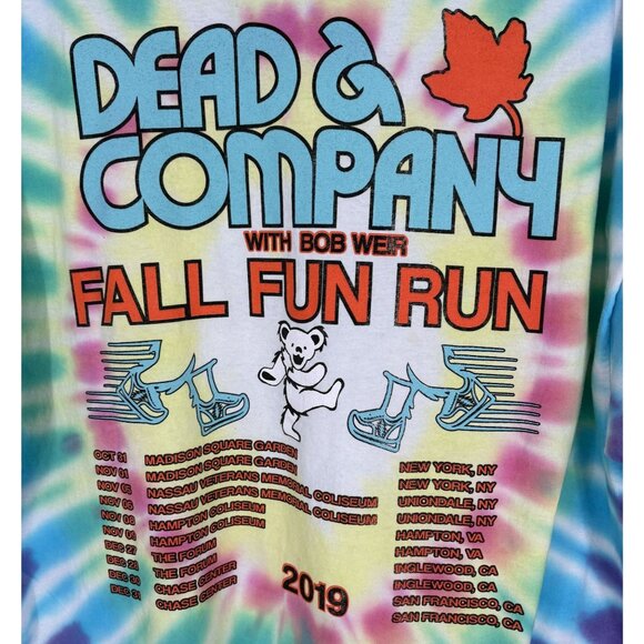 Dead & Company 2019 Tie-Dye Fall Fun Run T-Shirt 2XL Fruit Of The Loom Bob Weir - Picture 5 of 10